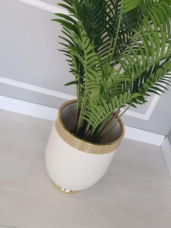 Darbuka Büyük Saksı 45 cm - Krem & Gold - Görsel 4