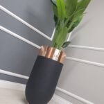 Darbuka Büyük Saksı 70 cm - Pütürlü Siyah & Rose