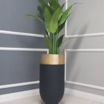 Darbuka Büyük Saksı 70 cm - Pütürlü Siyah & Eskitme