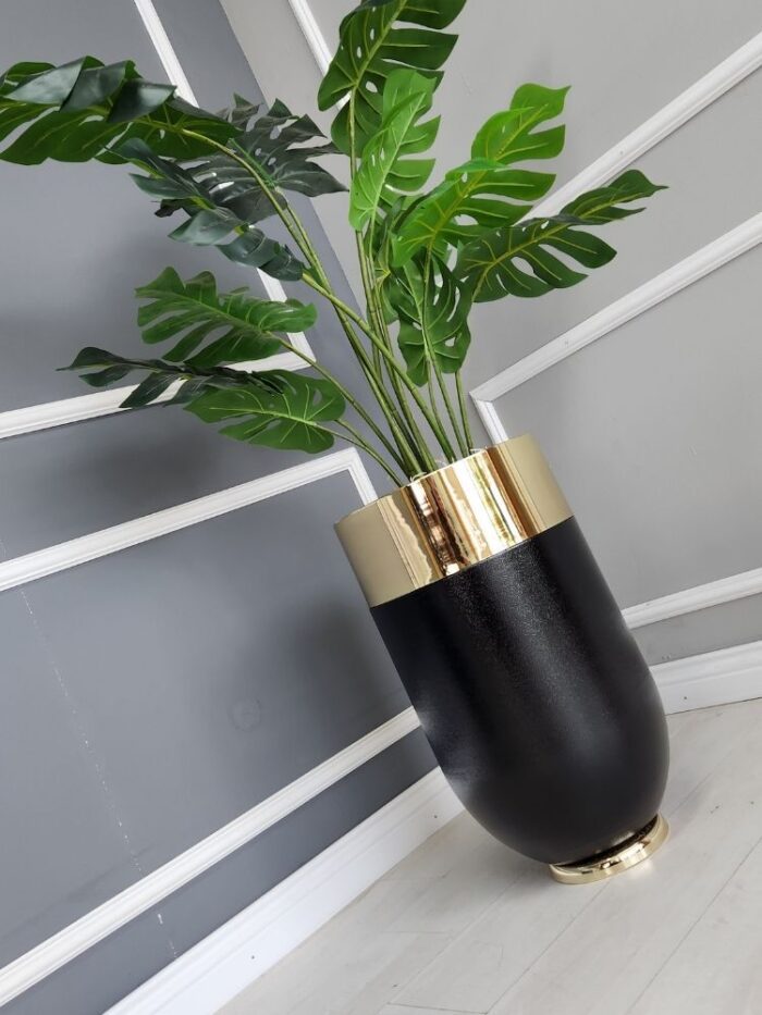 Darbuka Büyük Saksı 60 cm - Siyah & Gold - Görsel 5