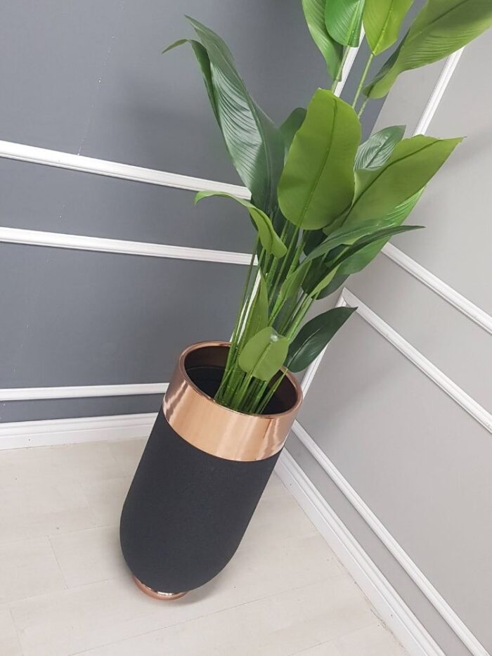 Darbuka Büyük Saksı 70 cm - Pütürlü Siyah & Rose - Görsel 5