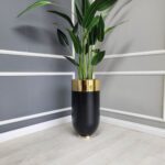 Darbuka Büyük Saksı 70 cm - Siyah & Gold