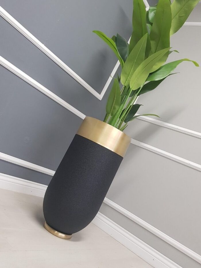 Darbuka Büyük Saksı 70 cm - Pütürlü Siyah & Eskitme - Görsel 6