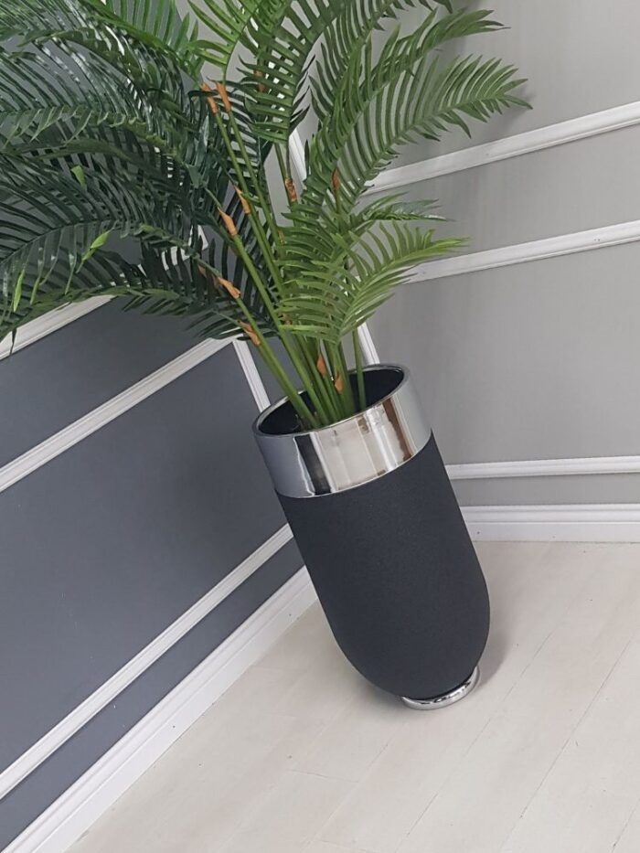 Darbuka Büyük Saksı 70 cm - Pütürlü Siyah & Gümüş - Görsel 7