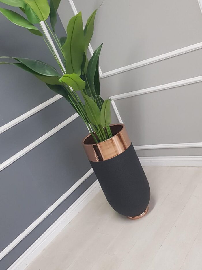 Darbuka Büyük Saksı 70 cm - Pütürlü Siyah & Rose - Görsel 7