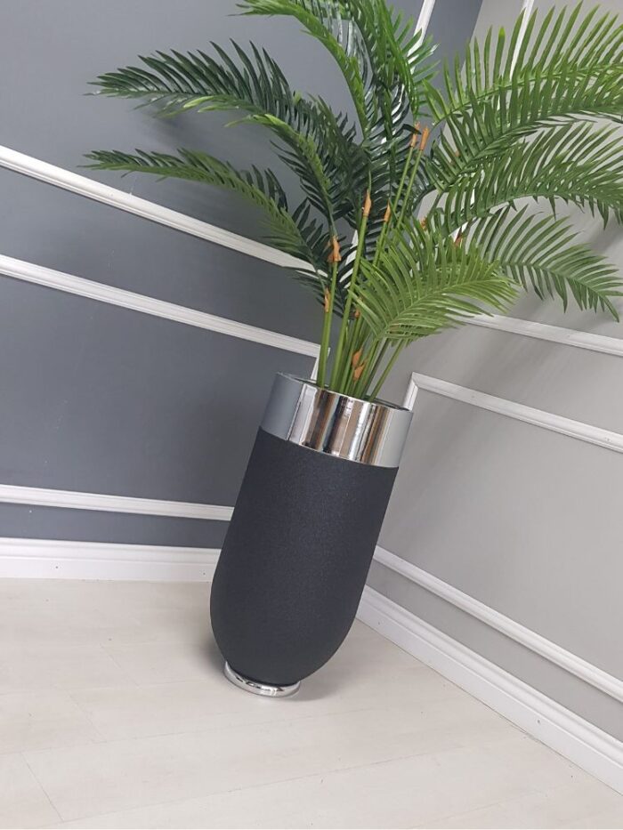 Darbuka Büyük Saksı 70 cm - Pütürlü Siyah & Gümüş - Görsel 8