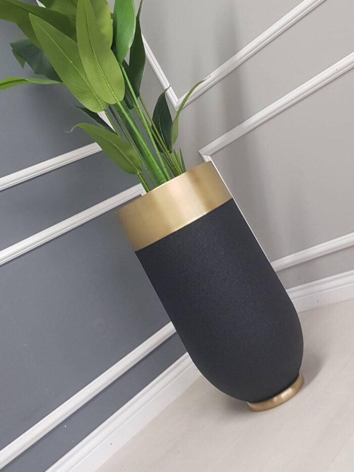 Darbuka Büyük Saksı 70 cm - Pütürlü Siyah & Eskitme - Görsel 8