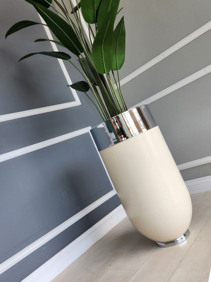 Darbuka Büyük Saksı 70 cm - Krem & Gümüş - Görsel 8