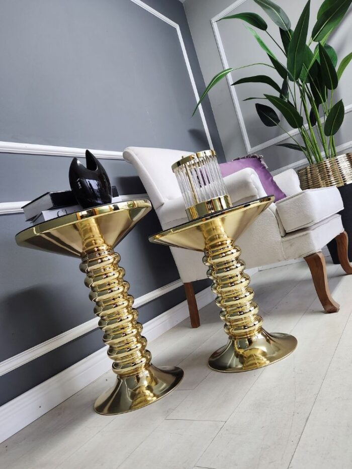 Mira Yan Sehpa İkili Takım - Gold - Görsel 9