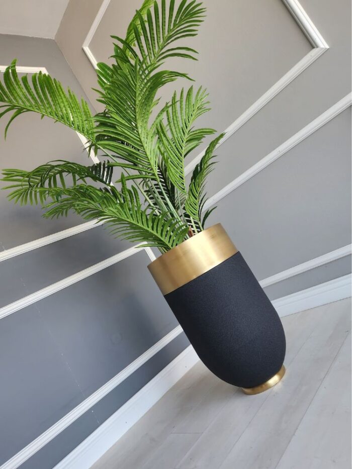 Darbuka Büyük Saksı 60 cm - Pütürlü Siyah & Eskitme - Görsel 9